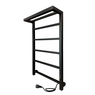 Полотенцесушитель электрический Indigo Forma LEF80-50BRRt с полкой 80x50 см чёрный муар